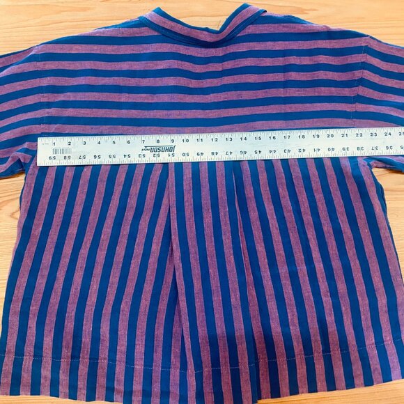 Madewell Cropped Linen Resort Shirt Never Worn Size L Short Sleeve - Picture 8 of 10